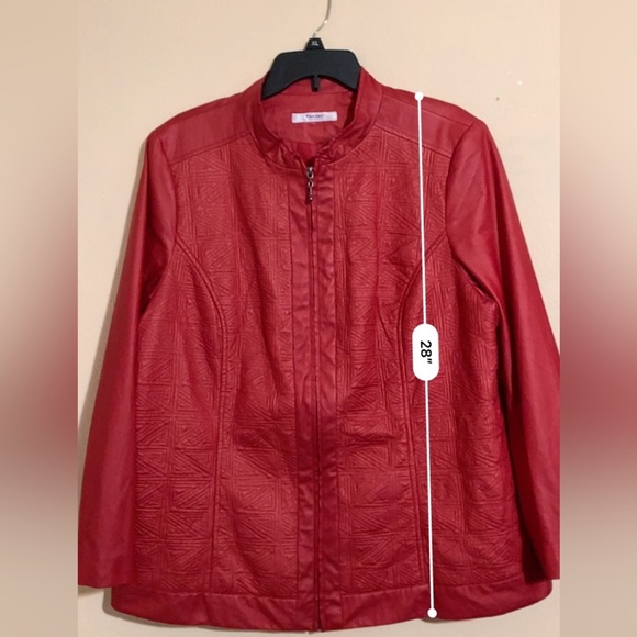 Tanjay Red Zipper Women’s Jacket Size 16-18 - Picture 2 of 12